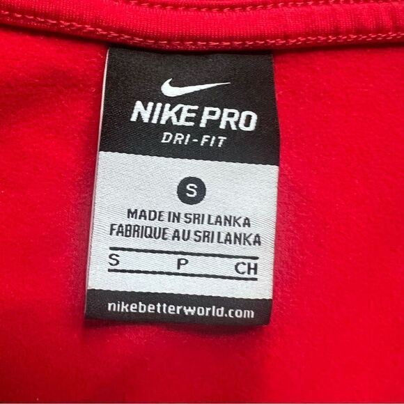 Nike Pro Dri-Fit Long Sleeve 1/2 Zip Pullover Running Top Red Pattern Size Small - Picture 6 of 11